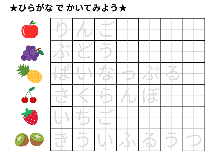 カタカナのプリント